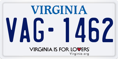 VA license plate VAG1462