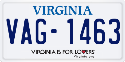 VA license plate VAG1463