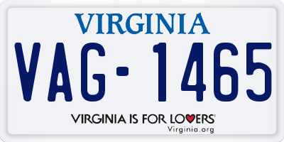 VA license plate VAG1465