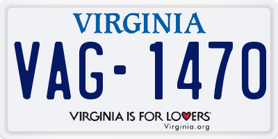 VA license plate VAG1470