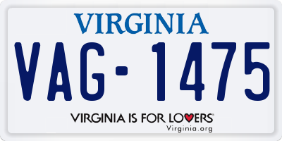 VA license plate VAG1475