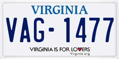 VA license plate VAG1477