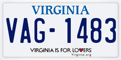 VA license plate VAG1483