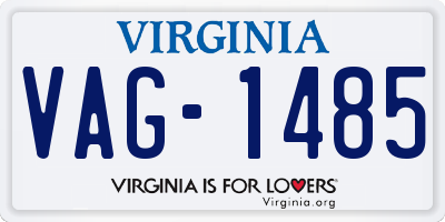 VA license plate VAG1485
