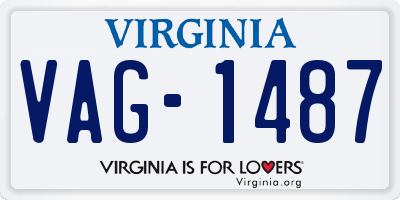 VA license plate VAG1487