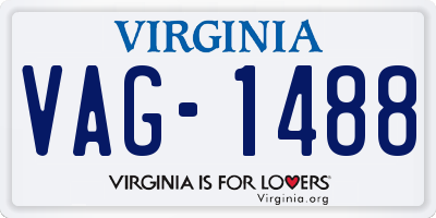 VA license plate VAG1488