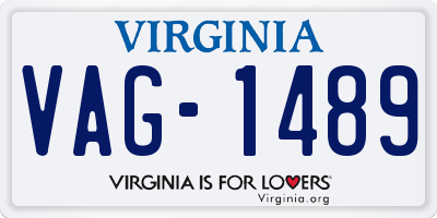 VA license plate VAG1489