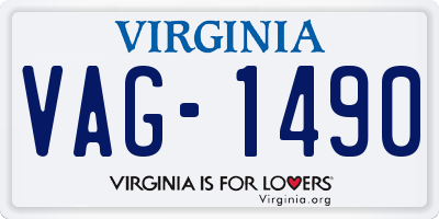 VA license plate VAG1490
