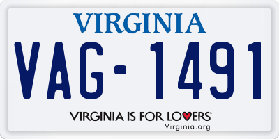 VA license plate VAG1491