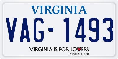 VA license plate VAG1493