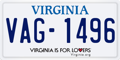 VA license plate VAG1496