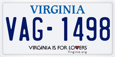 VA license plate VAG1498