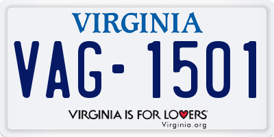 VA license plate VAG1501