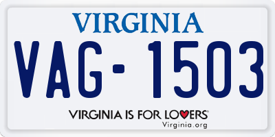 VA license plate VAG1503