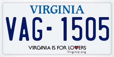 VA license plate VAG1505