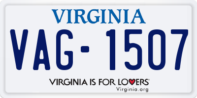 VA license plate VAG1507