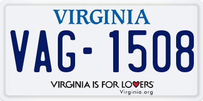 VA license plate VAG1508