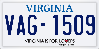 VA license plate VAG1509