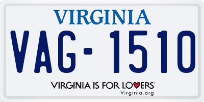 VA license plate VAG1510