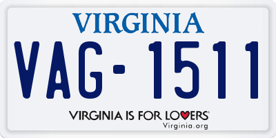 VA license plate VAG1511