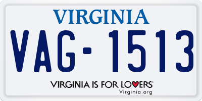 VA license plate VAG1513