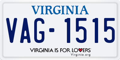 VA license plate VAG1515