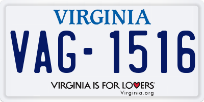 VA license plate VAG1516