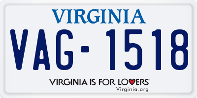 VA license plate VAG1518