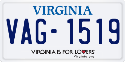 VA license plate VAG1519