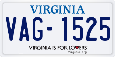 VA license plate VAG1525