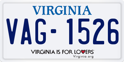 VA license plate VAG1526