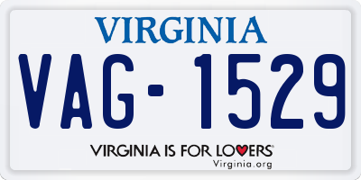 VA license plate VAG1529