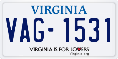 VA license plate VAG1531