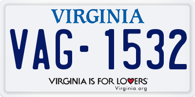 VA license plate VAG1532