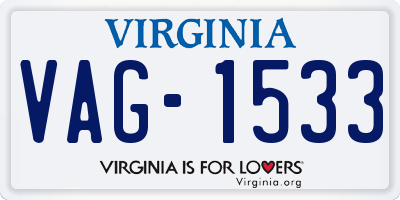 VA license plate VAG1533