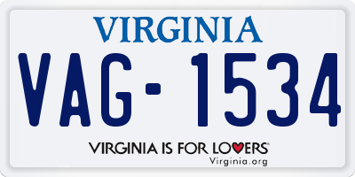 VA license plate VAG1534
