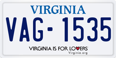 VA license plate VAG1535