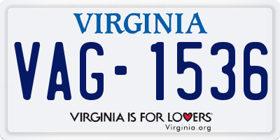 VA license plate VAG1536