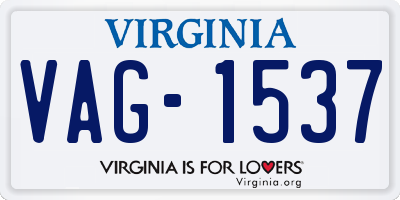 VA license plate VAG1537