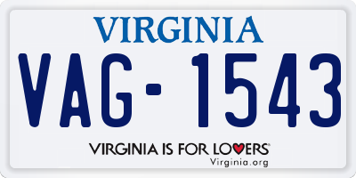 VA license plate VAG1543