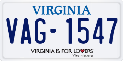VA license plate VAG1547