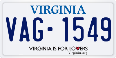 VA license plate VAG1549