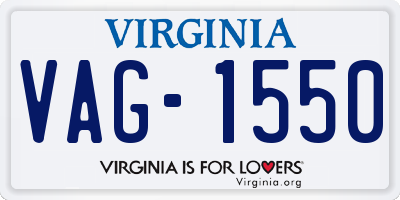 VA license plate VAG1550