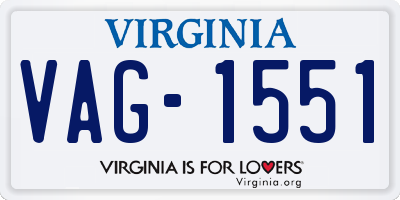 VA license plate VAG1551