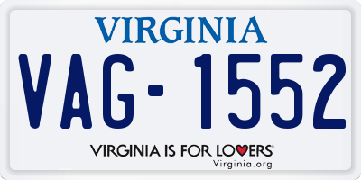 VA license plate VAG1552