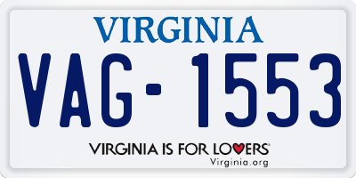 VA license plate VAG1553