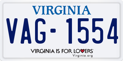 VA license plate VAG1554