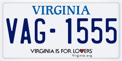 VA license plate VAG1555