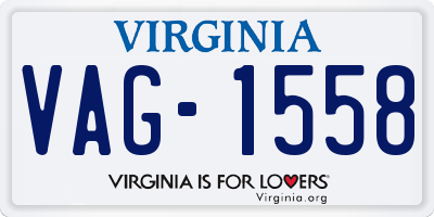 VA license plate VAG1558