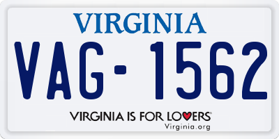 VA license plate VAG1562
